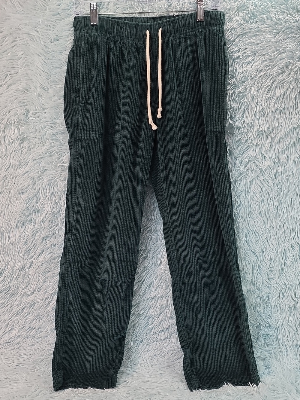 Aerie Teal Corduroy Elastic Waist Relaxed Lounge Fit Pants Size XS